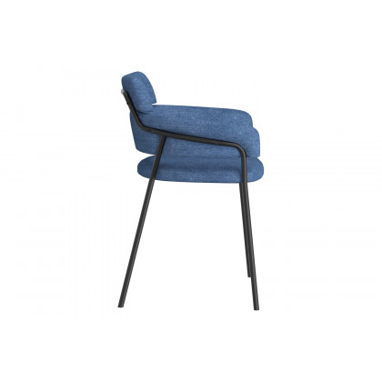 Worldwide Virag/Axel Dining Set of 7 - Natural Table/Blue Chair