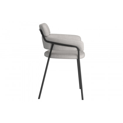 Worldwide Zilo/Axel Dining Set of 7 - White and Black Table/Gray Chair