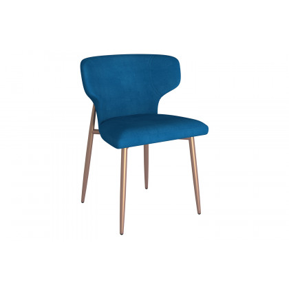 Worldwide Eclipse/Akira Dining Set of 7 - Black Table/Blue Chair