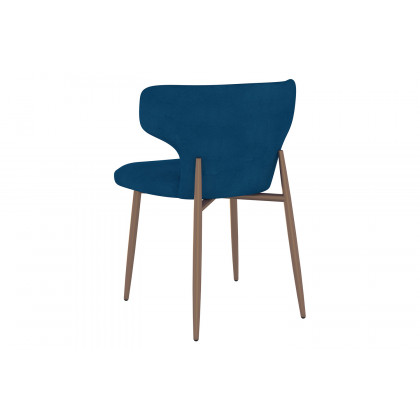 Worldwide Eclipse/Akira Dining Set of 7 - Black Table/Blue Chair