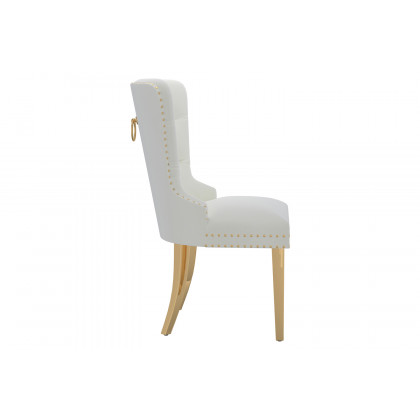 Worldwide Eclipse/Mizal Dining Set of 7 - Oak Table/Ivory Chair