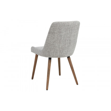 Worldwide Eclipse/Mia Dining Set of 7 - Oak Table/Gray and Light Gray Chair