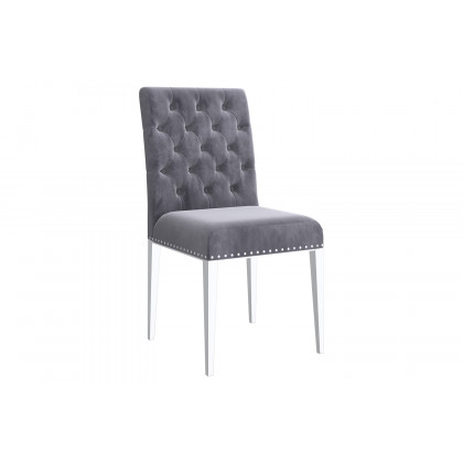 Worldwide Eclipse/Azul Dining Set of 7 - Oak Table/Gray and Chrome Chair