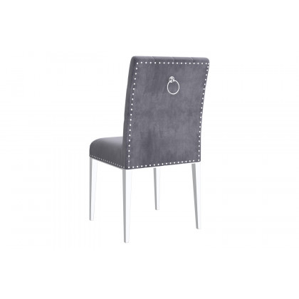 Worldwide Eclipse/Azul Dining Set of 7 - Oak Table/Gray and Chrome Chair