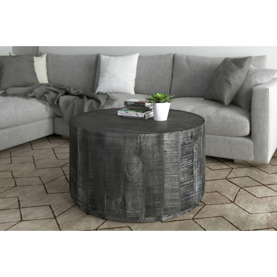 Worldwide Eva Round Coffee Table - Distressed Gray