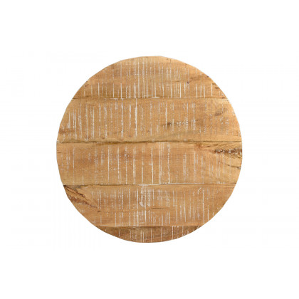 Worldwide Eva Round Coffee Table - Distressed Natural