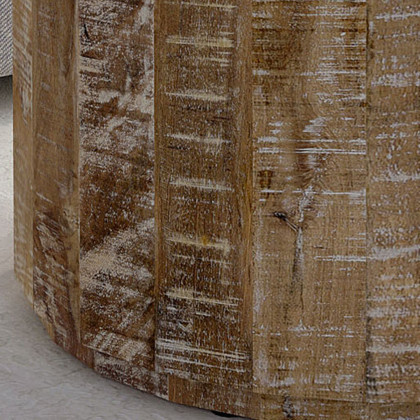 Worldwide Eva Round Coffee Table - Distressed Natural