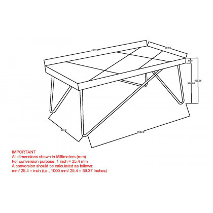 Worldwide - Madox Rectangular Coffee Table in Natural/Aged Gold