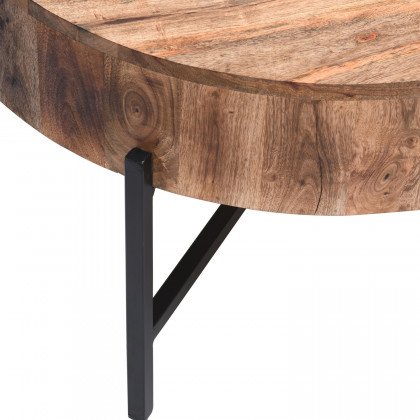 Worldwide Blox Round Coffee Table - Natural/Black