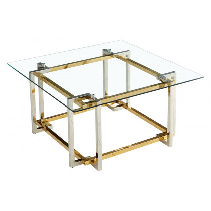 Worldwide Florina Square Coffee Table - Silver/Gold