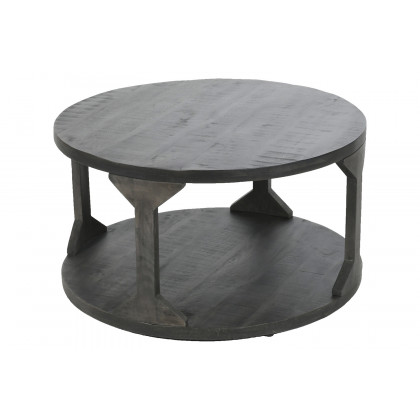 Worldwide Avni Round Coffee Table - Distressed Gray