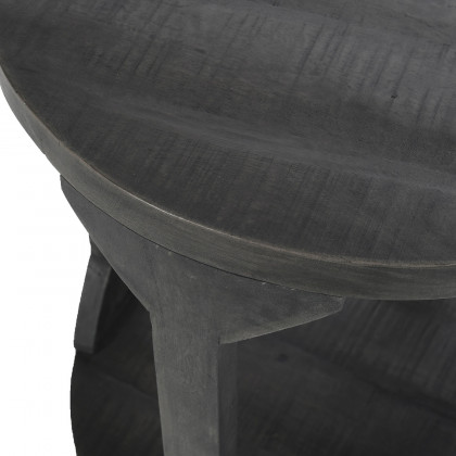 Worldwide Avni Round Coffee Table - Distressed Gray