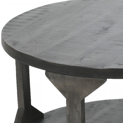 Worldwide Avni Round Coffee Table - Distressed Gray