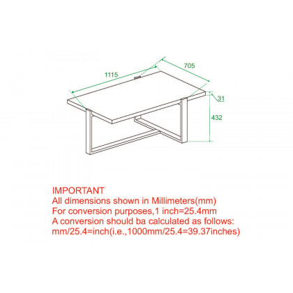Worldwide Veno Rectangular Coffee Table - White/Silver