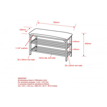 Worldwide - Foster 2-Tier Bench in Black/Chrome