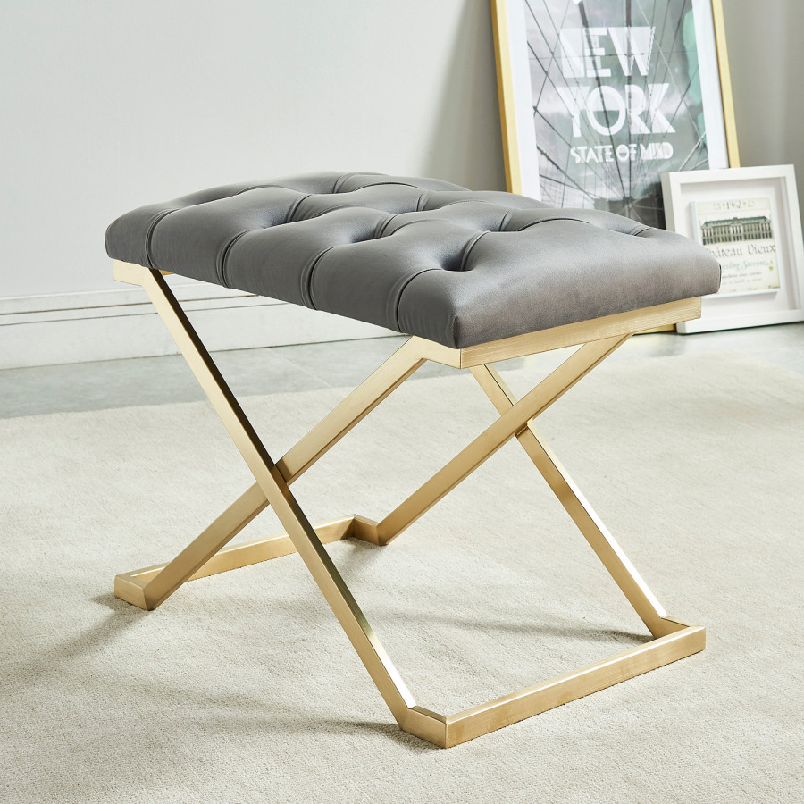 Worldwide Rada Bench - Gray/Brushed Gold