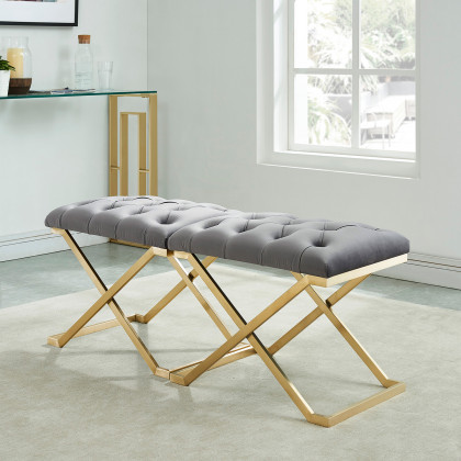 Worldwide Rada Bench - Gray/Brushed Gold