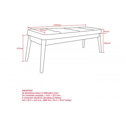 Worldwide Ingrid Bench - Vintage Charcoal/Walnut