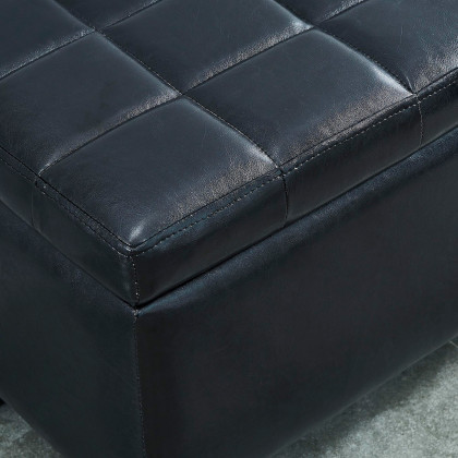 Worldwide Winston Rectangular Storage Ottoman - Black