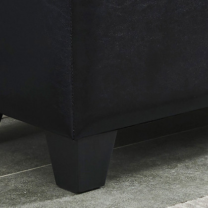 Worldwide Winston Rectangular Storage Ottoman - Black