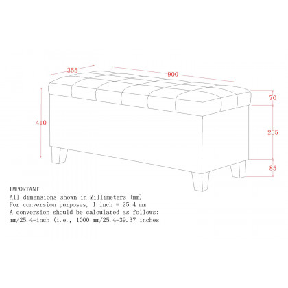 Worldwide Winston Rectangular Storage Ottoman - White