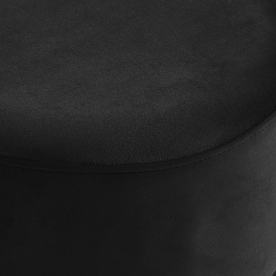 Worldwide Violet Round Ottoman - Black/Aged Gold