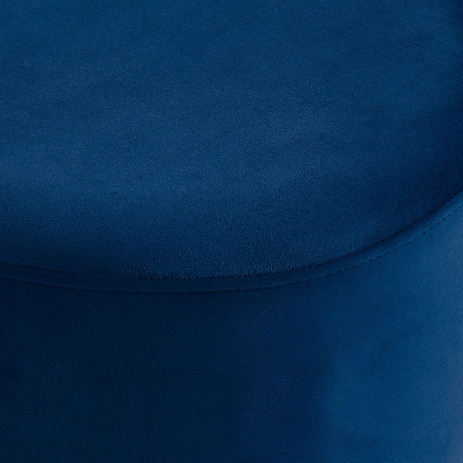 Worldwide Violet Round Ottoman - Blue/Aged Gold