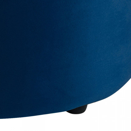 Worldwide Violet Round Ottoman - Blue/Aged Gold