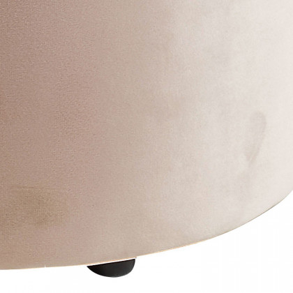 Worldwide Violet Round Ottoman - Blush Pink/Aged Gold