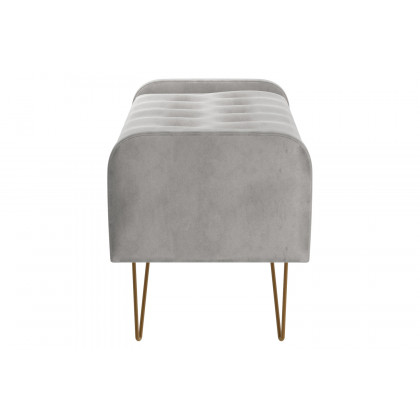Worldwide Sabel Rectangular Storage Ottoman - Gray/Aged Gold