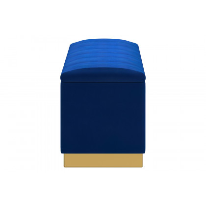 Worldwide - Esna Rectangular Storage Ottoman in Blue/Gold