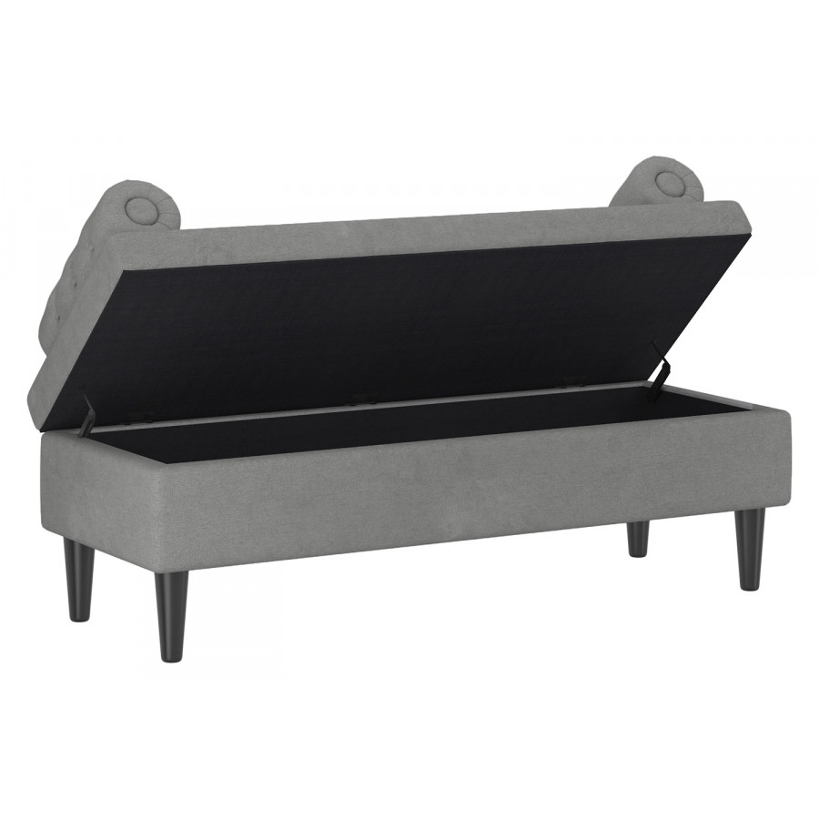 Worldwide Adith Rectangular Storage Ottoman - Gray/Black