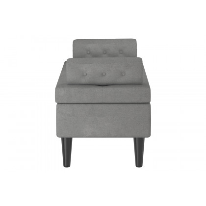 Worldwide Adith Rectangular Storage Ottoman - Gray/Black