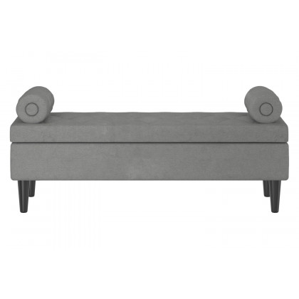 Worldwide Adith Rectangular Storage Ottoman - Gray/Black