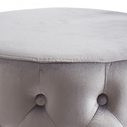 Worldwide Delilah Round Ottoman - Gray/Gold