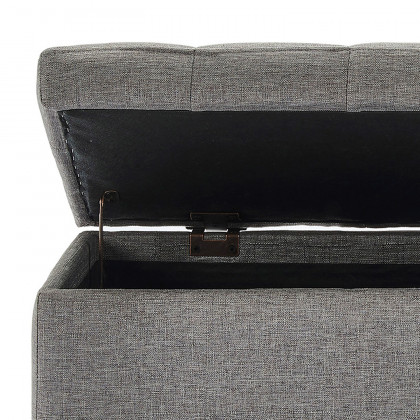 Worldwide - Lila Rectangular Storage Ottoman in Gray
