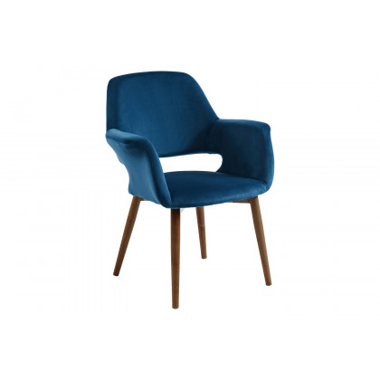 Worldwide Miranda Accent/Dining Chair - Blue/Walnut