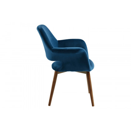 Worldwide Miranda Accent/Dining Chair - Blue/Walnut