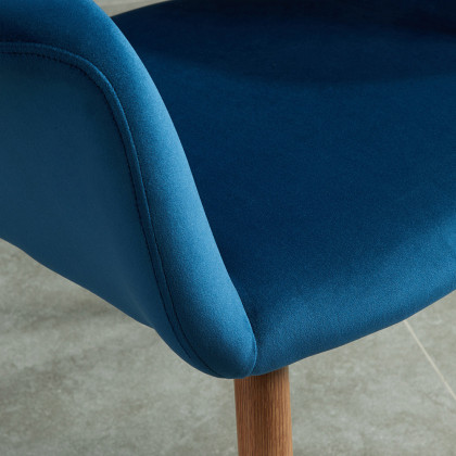 Worldwide Miranda Accent/Dining Chair - Blue/Walnut