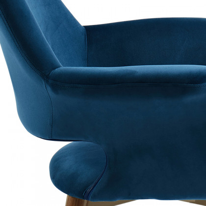 Worldwide Miranda Accent/Dining Chair - Blue/Walnut