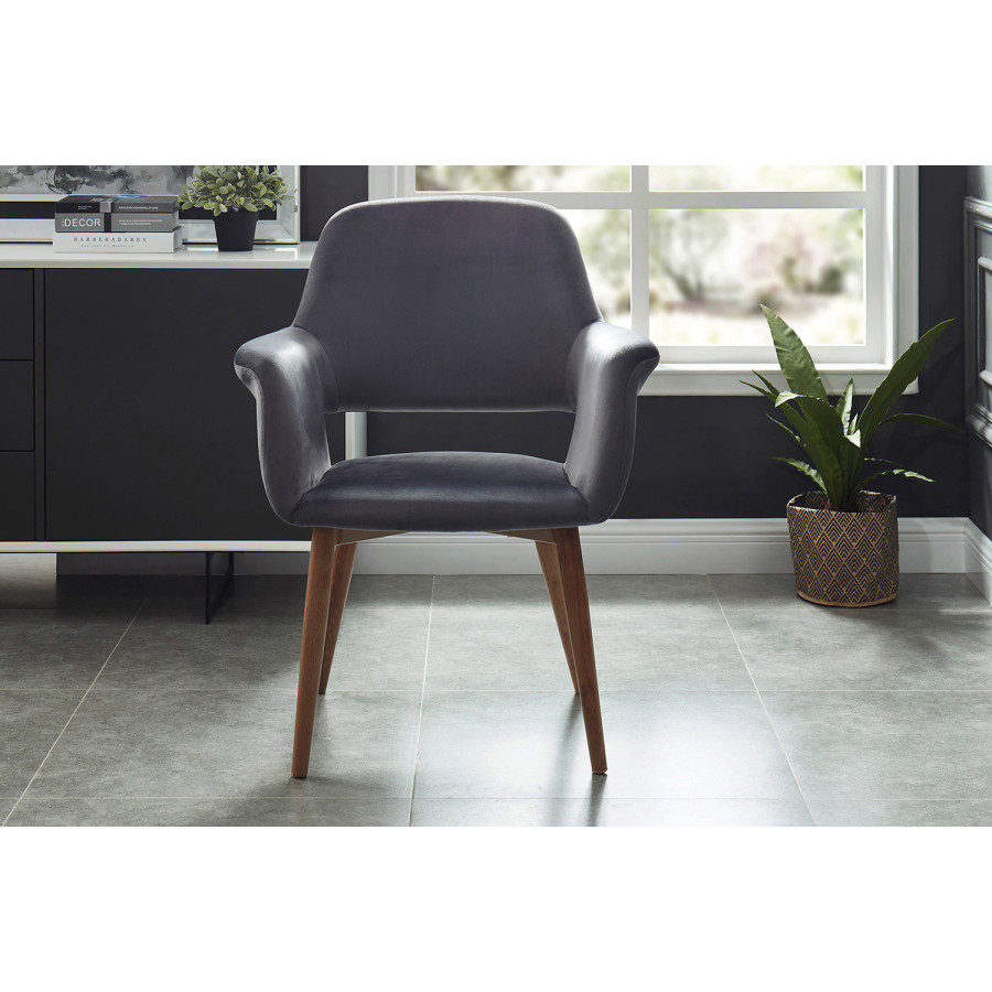 Worldwide Miranda Accent/Dining Chair - Gray/Walnut