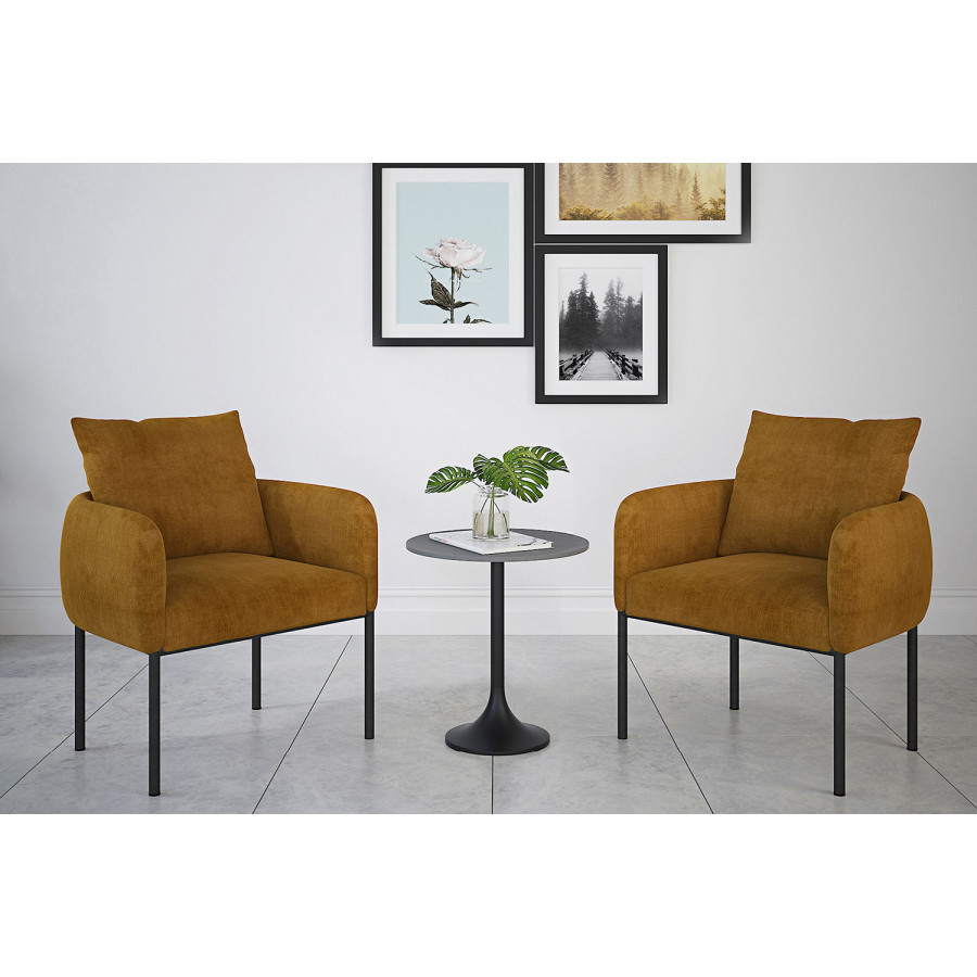 Worldwide Petrie Accent Chair - Mustard/Black