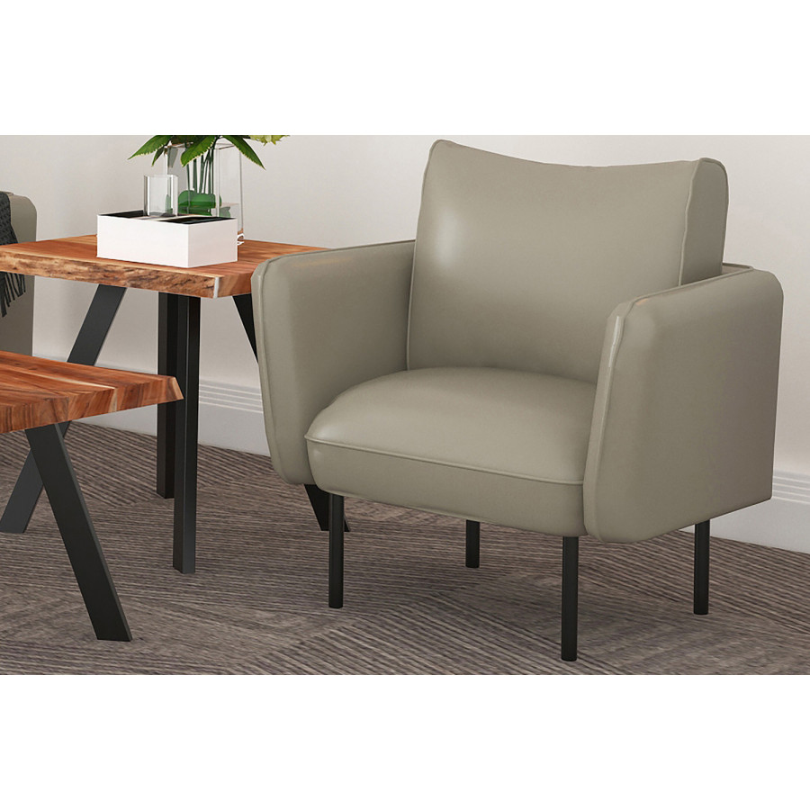 Worldwide Ryker Accent Chair - Gray-Beige/Black