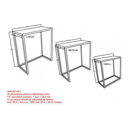 Worldwide Manav Accent Table Set of 3 - Black/Faux Marble