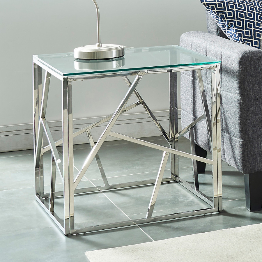 Worldwide - Juniper Accent Table in Silver