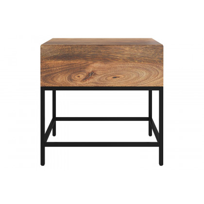 Worldwide - Ojas Accent Table in Natural Burnt/Black