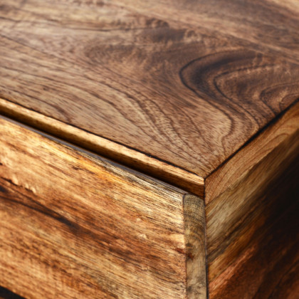 Worldwide - Ojas Accent Table in Natural Burnt/Black
