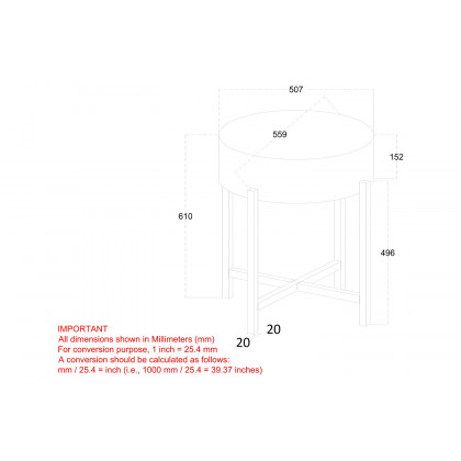 Worldwide Blox Round Accent Table - Gray/Black