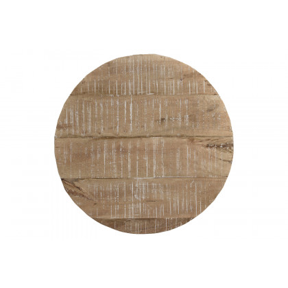 Worldwide Avni Round Accent Table - Distressed Natural