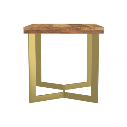 Worldwide - Zivah Accent Table in Natural/Aged Gold